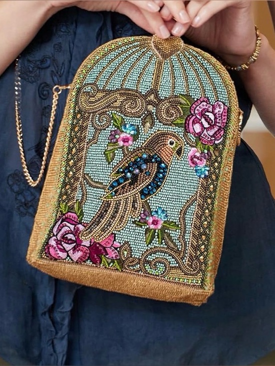 Mary Frances Handbags - Mary Frances Pretty Parrot Beaded Crossbody Bag